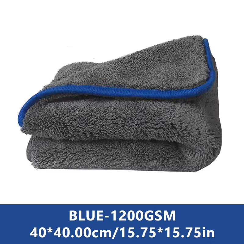 SEAMETAL 1200GSM Coral Fleece Deluxe Car Wash Microfiber Towel Plush Cleaning Drying Cloth Car Wash Towels 40X40/40X60/60X90Cm