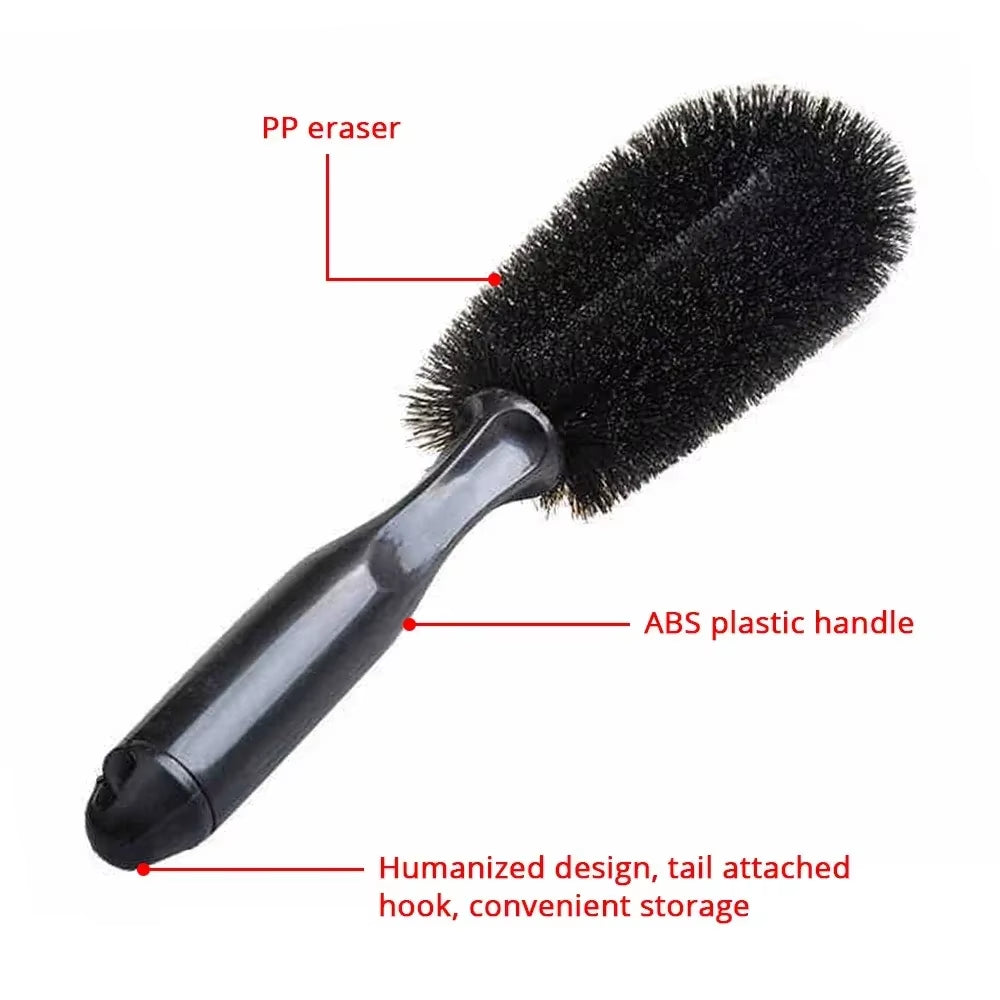 Car Wheel Brush Tire Cleaning Brushes Tools Car Rim Scrubber Cleaner Duster Handle Motorcycle Truck Wheels Car Detailing Brush