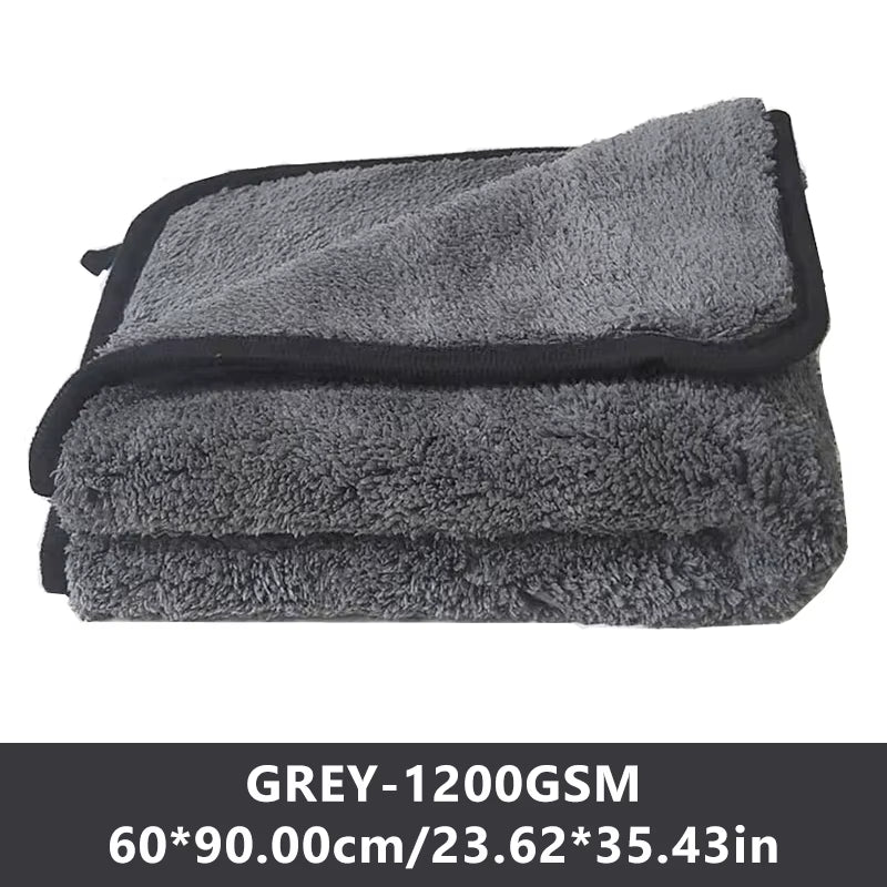 SEAMETAL 1200GSM Coral Fleece Deluxe Car Wash Microfiber Towel Plush Cleaning Drying Cloth Car Wash Towels 40X40/40X60/60X90Cm