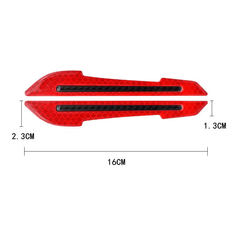 Car Reflective Stickers Door Edge Anti-Collision Strips Fenders Glue Reflective Rearview Mirror Warning Stickers Body Scratches