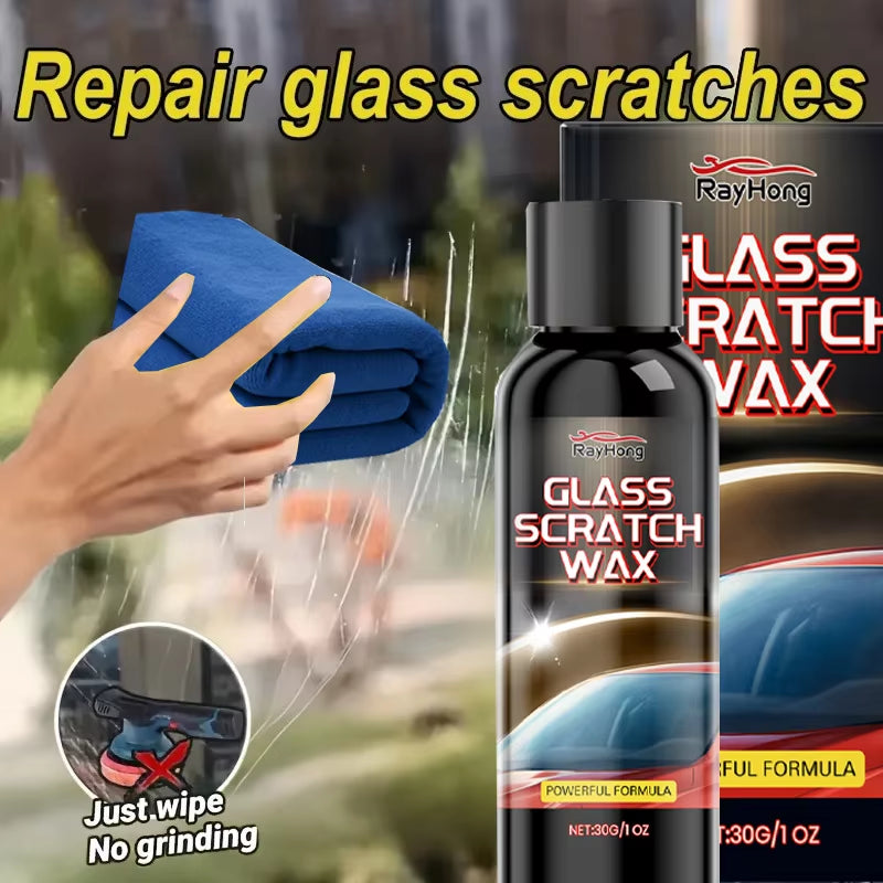 NEW Glass Scratch Repair Paste - Car Window & Bathroom Shower Glass Polishing, Window Glass Scratch Repair, with Sponge.
