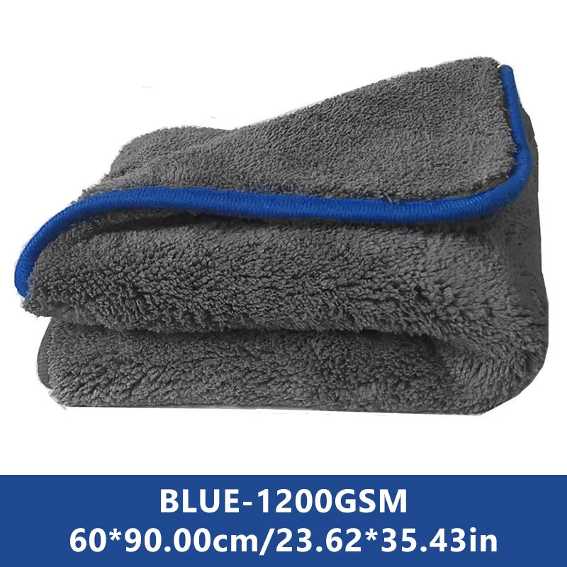 SEAMETAL 1200GSM Coral Fleece Deluxe Car Wash Microfiber Towel Plush Cleaning Drying Cloth Car Wash Towels 40X40/40X60/60X90Cm