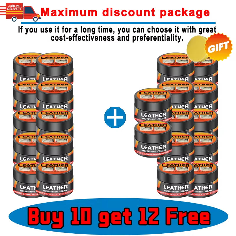 Multifunctional Leather Care Maintenance Oil Cleaning Cream for Car Interior Leather Seat Sofa Bag Shoes Jacket Care Polishing/V