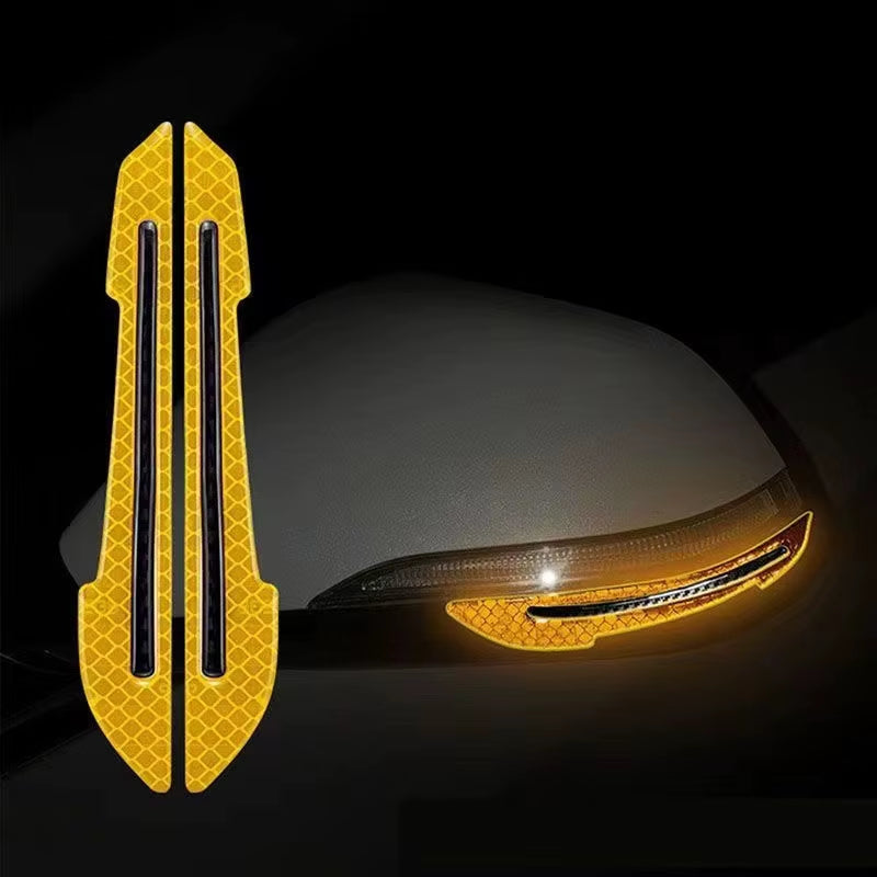 Car Reflective Stickers Door Edge Anti-Collision Strips Fenders Glue Reflective Rearview Mirror Warning Stickers Body Scratches