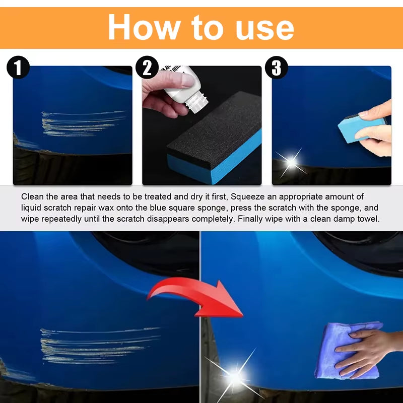 Car Scratch Remover Car Polishing Paste with Sponge Car Body Paint Care Remove Scratch Repair Broken Paint Smooth Car Body