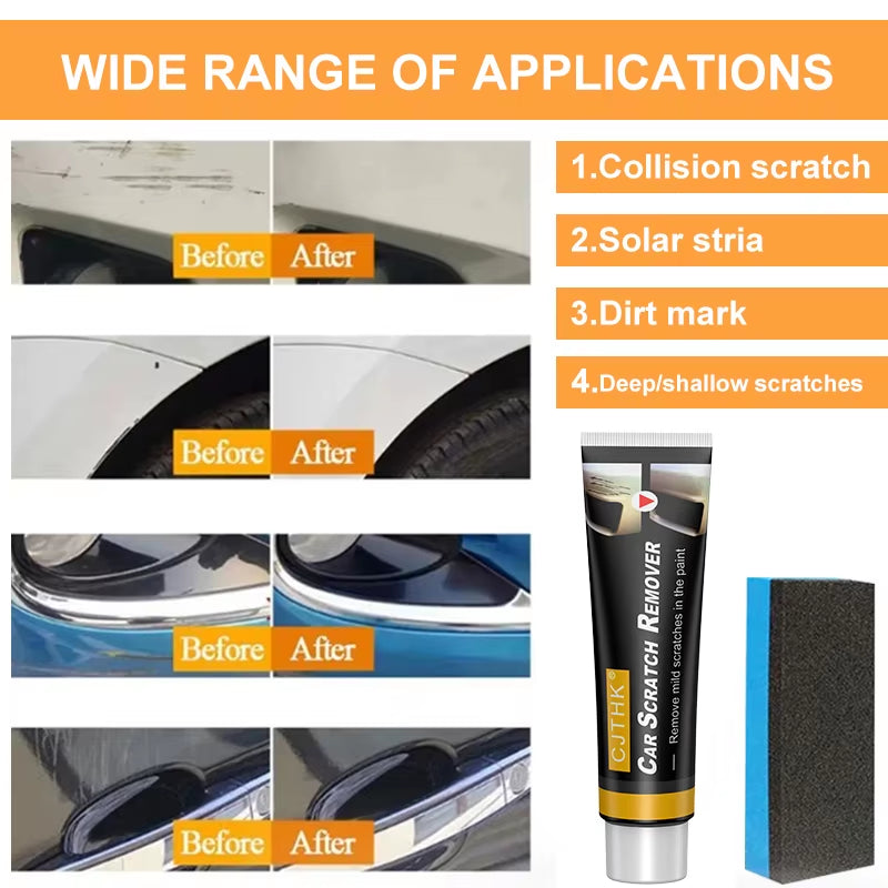 Car Scratch Remover Car Polishing Paste with Sponge Car Body Paint Care Remove Scratch Repair Broken Paint Smooth Car Body
