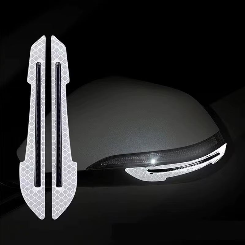 Car Reflective Stickers Door Edge Anti-Collision Strips Fenders Glue Reflective Rearview Mirror Warning Stickers Body Scratches