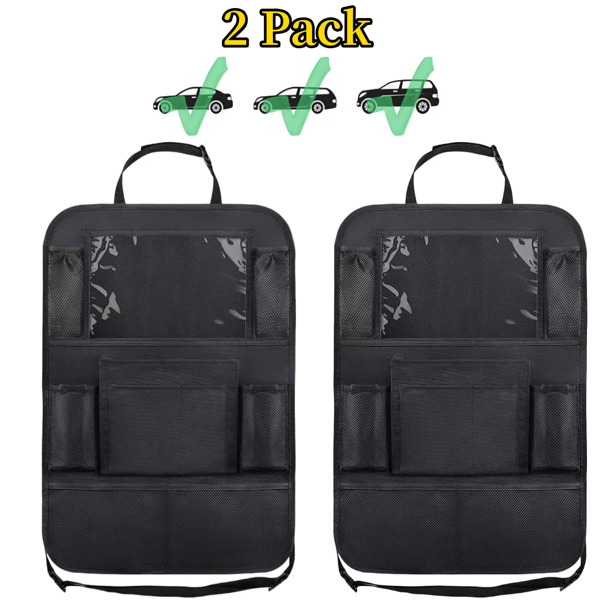 Car Seat Back Organizer 10 Storage Pockets with Touch Screen Tablet Holder Protector for Kids Children Car Accessories