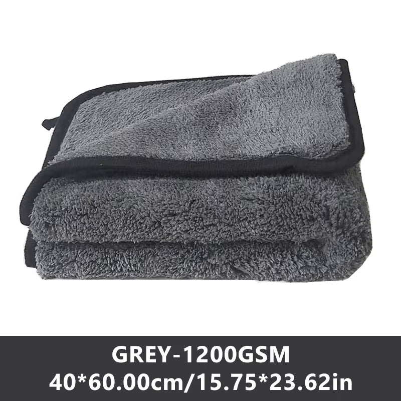 SEAMETAL 1200GSM Coral Fleece Deluxe Car Wash Microfiber Towel Plush Cleaning Drying Cloth Car Wash Towels 40X40/40X60/60X90Cm