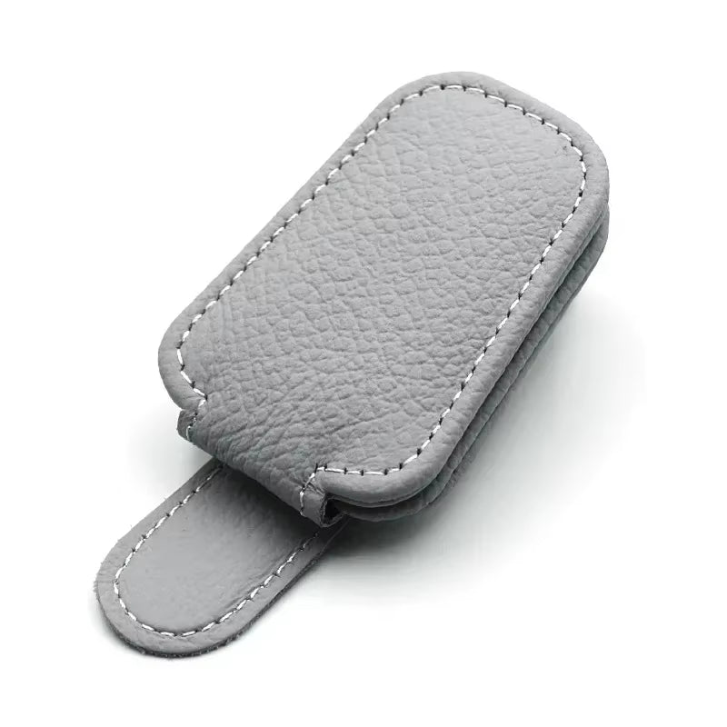 1Pcs Sunglasses Holder Is Suitable for Car Sunshades Magnetic Leather Sunglasses Clip and Ticket Clip Car Sunshade Accessories