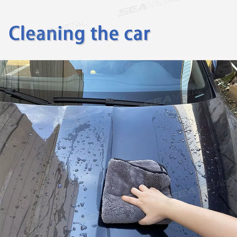 SEAMETAL 1200GSM Coral Fleece Deluxe Car Wash Microfiber Towel Plush Cleaning Drying Cloth Car Wash Towels 40X40/40X60/60X90Cm