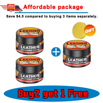 Multifunctional Leather Care Maintenance Oil Cleaning Cream for Car Interior Leather Seat Sofa Bag Shoes Jacket Care Polishing/V