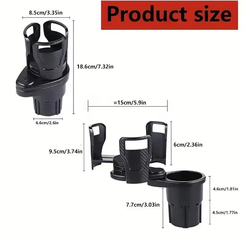 Car Cup Holder Expander for Car Adapter Adjustable Multifunctional Dual Cup Holder with Phone Holder Aromatherapy Organizer