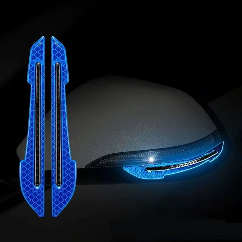 Car Reflective Stickers Door Edge Anti-Collision Strips Fenders Glue Reflective Rearview Mirror Warning Stickers Body Scratches