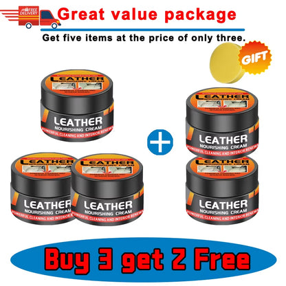 Multifunctional Leather Care Maintenance Oil Cleaning Cream for Car Interior Leather Seat Sofa Bag Shoes Jacket Care Polishing/V